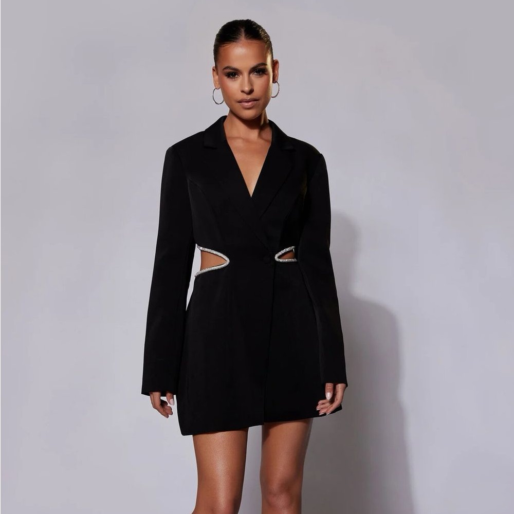 Meshki Shyann Diamante Cut Out Blazer Dress in XS - Picture 6 of 11